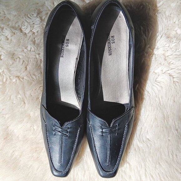 RARE FIND! ROS Hommerson Black Genuine Leather PUMPS - Very Good Condition! - Picture 2 of 5